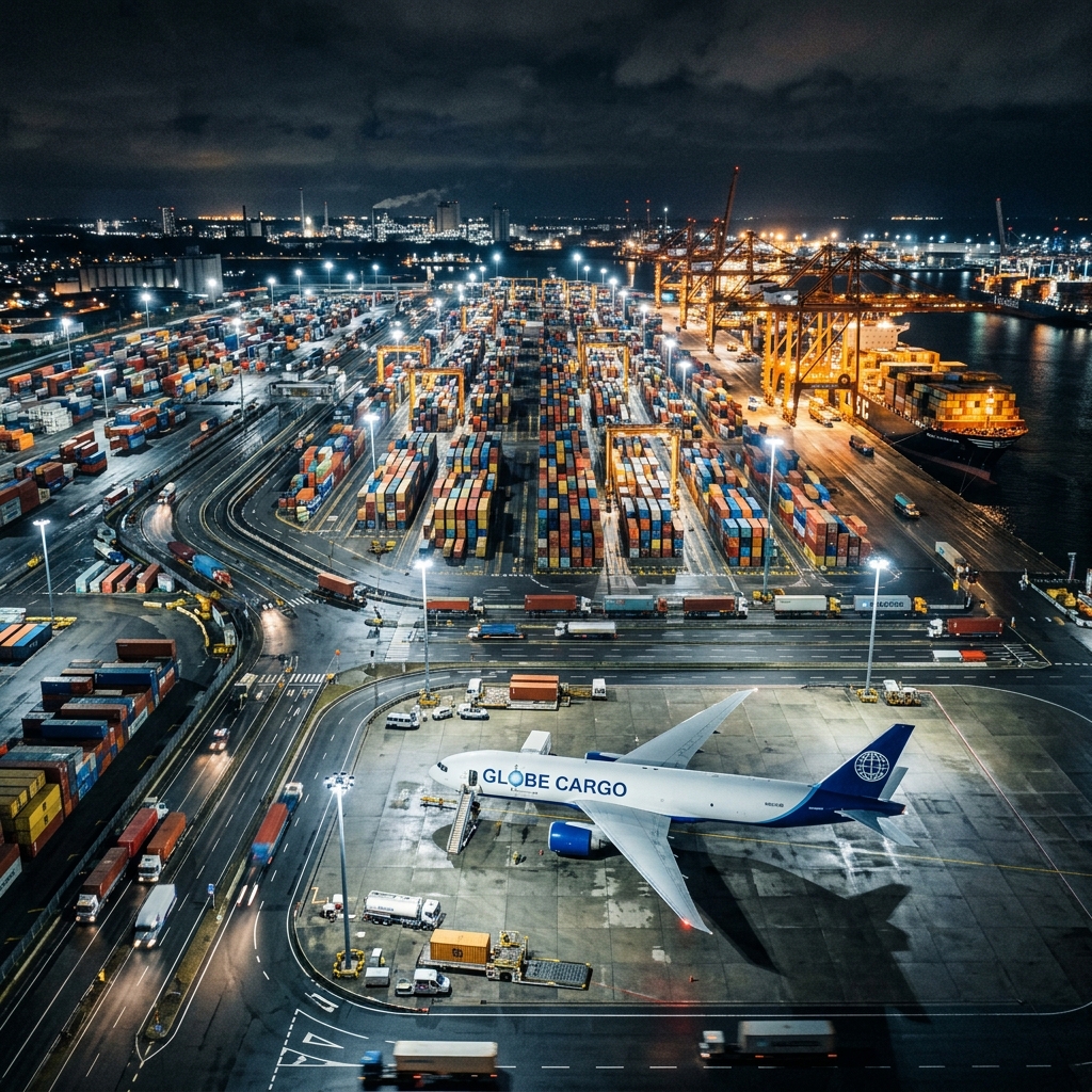 Cargo port night